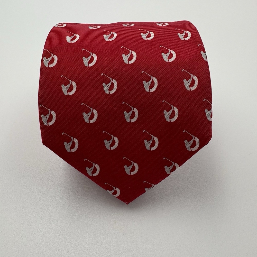 Vineyard Vines Golf Tie Mens Red Silk Golfer‎ Swing Custom Novelty Necktie 3.5
